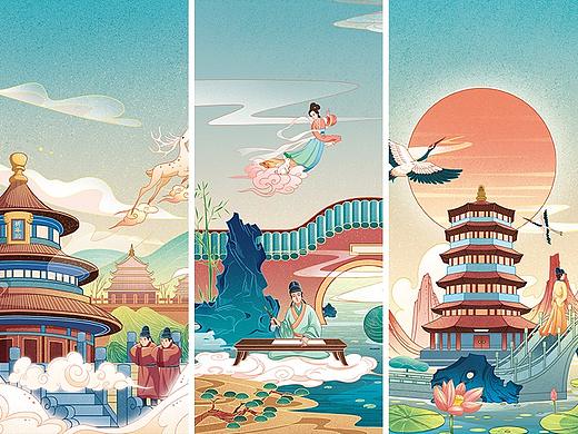 国潮插画作品（手机壳展示）