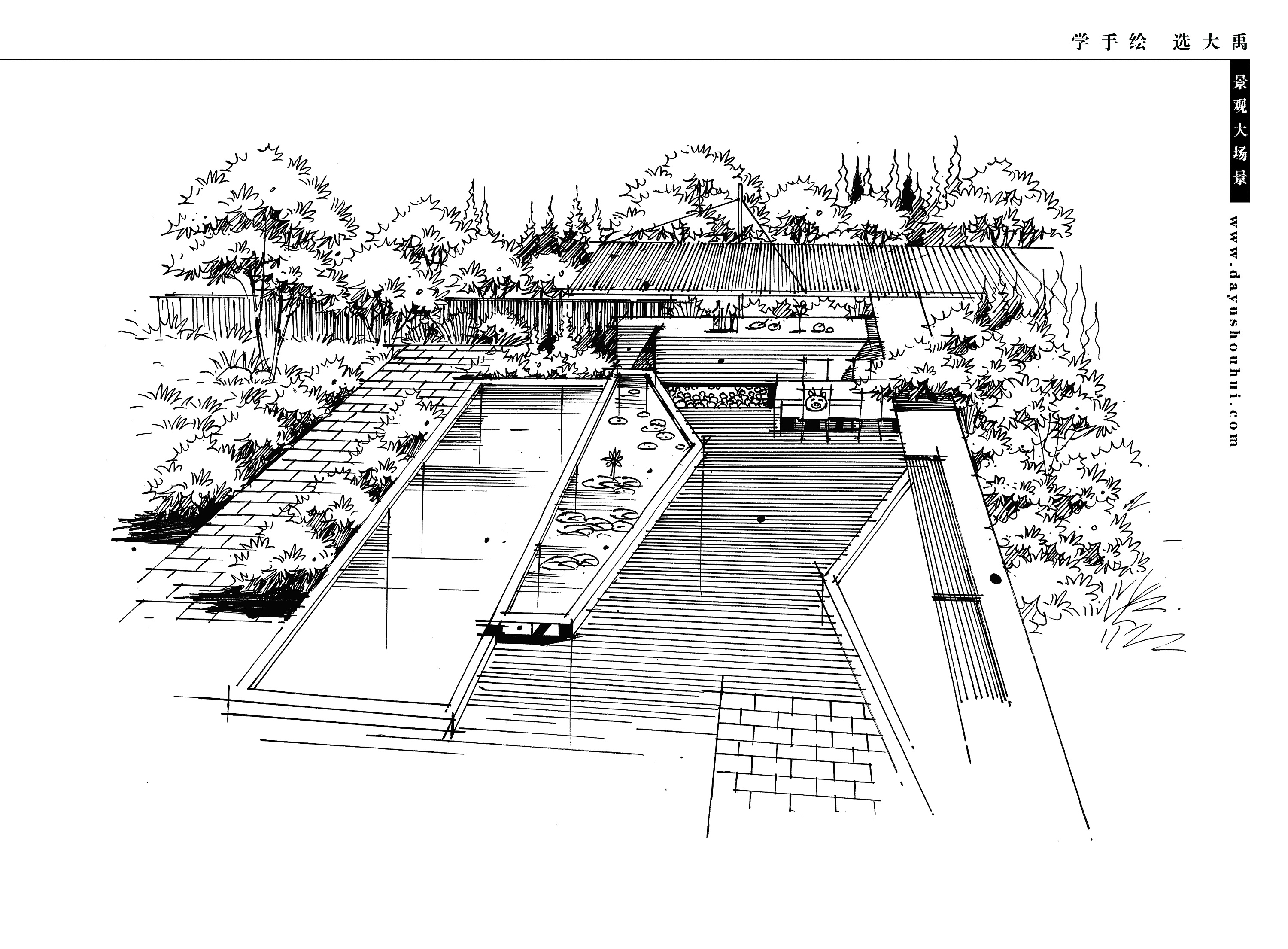 25例环艺建筑景观手绘透视线稿图|其他|文案/策划|汉武手绘 - 原创作品 - 站酷 (ZCOOL)