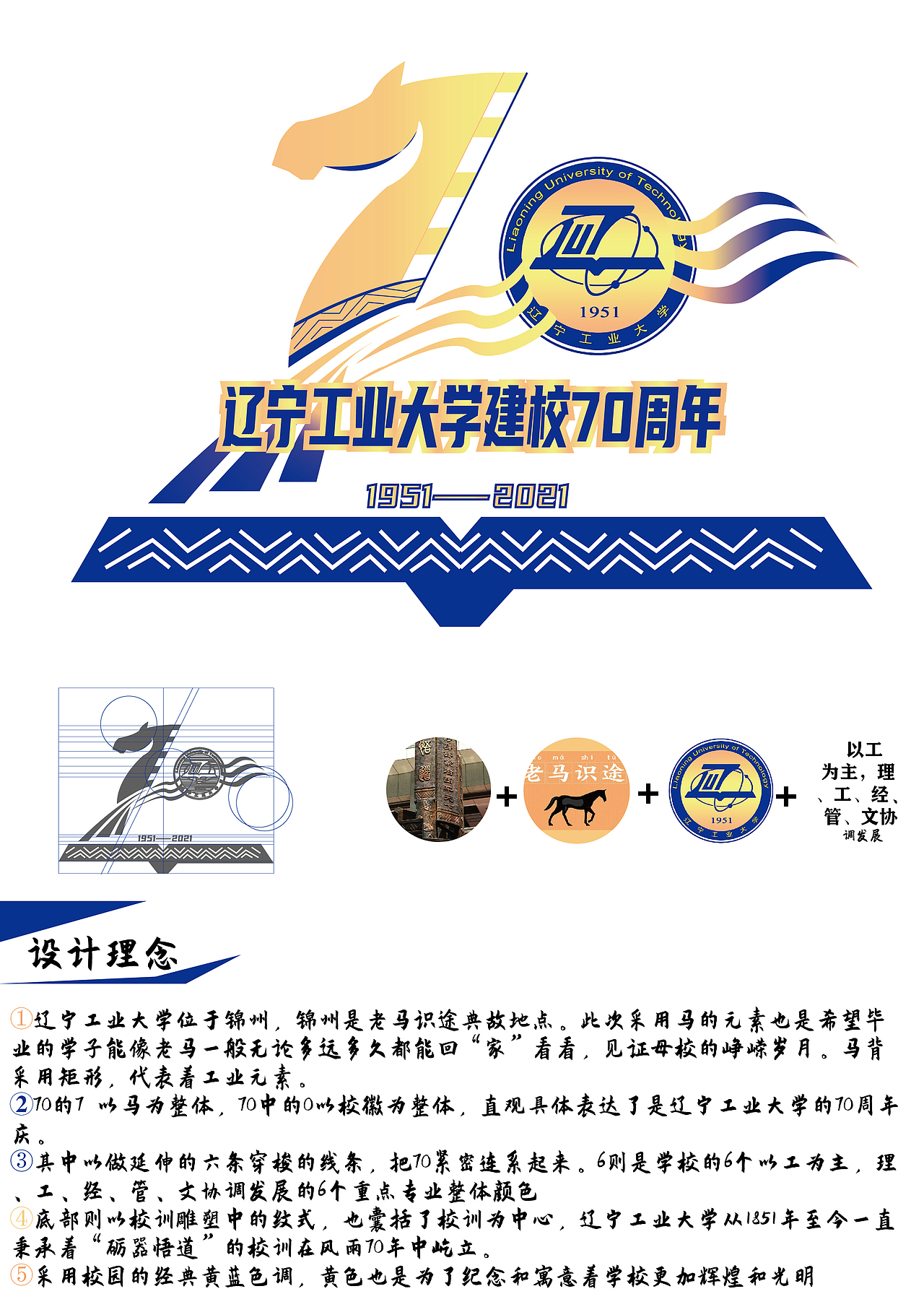 辽宁工业大学70周年logo校庆标识