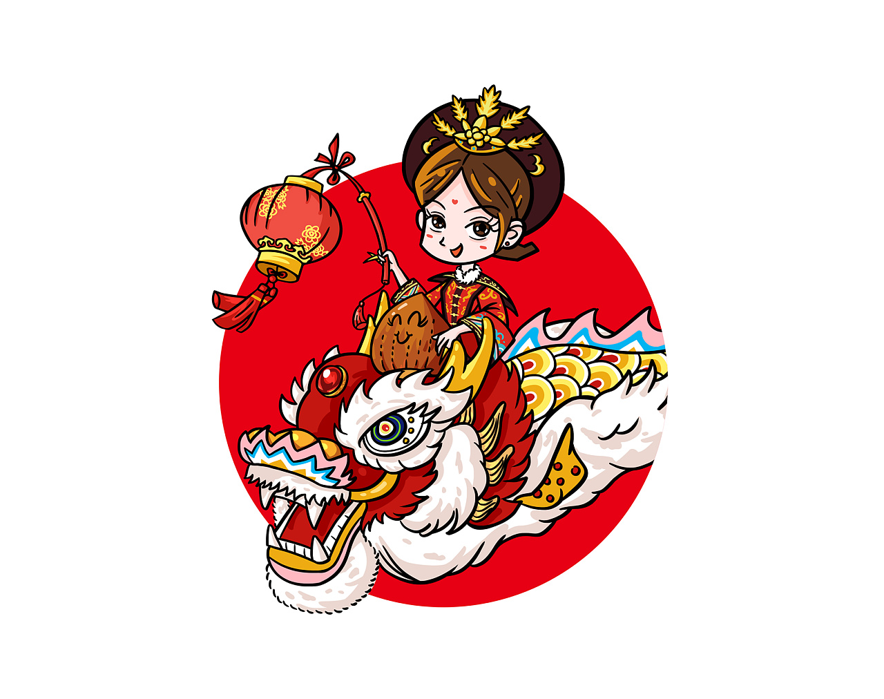 宫廷坚果礼盒包装插画已商用