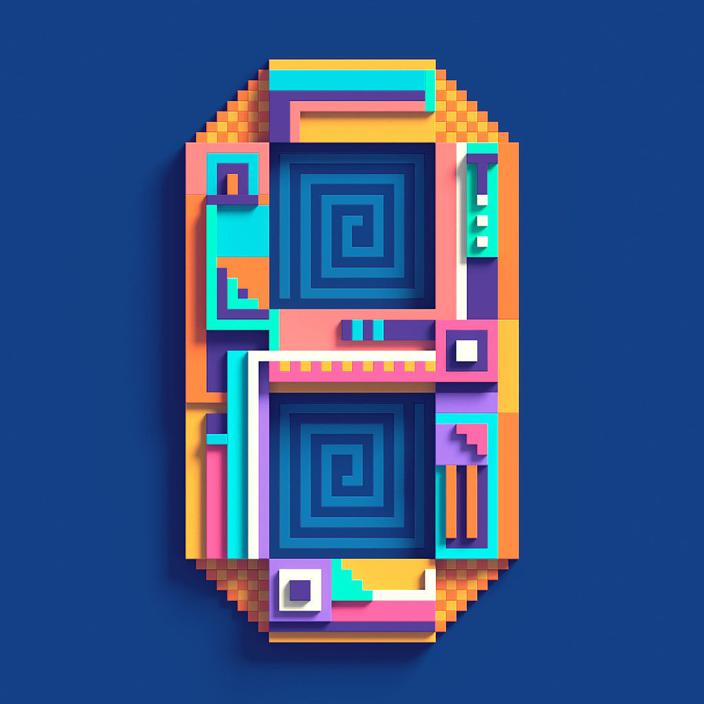 3d像素风像素数字设计欣赏!