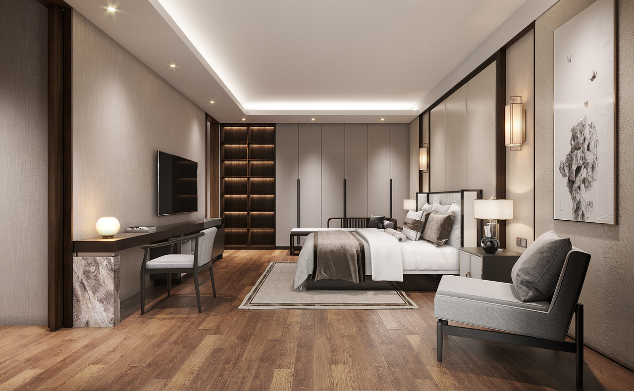 万科城.小户型套间新中式方案