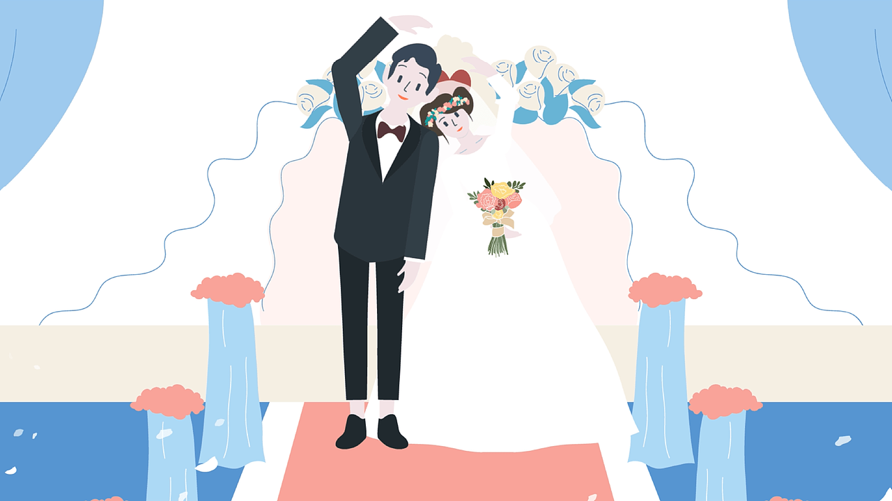 《我们结婚啦》MG动画（图ZMjQyNzczMTY0） - 商业插画 - 站酷设计师苗条_原创素材 - 站酷ZCOOL