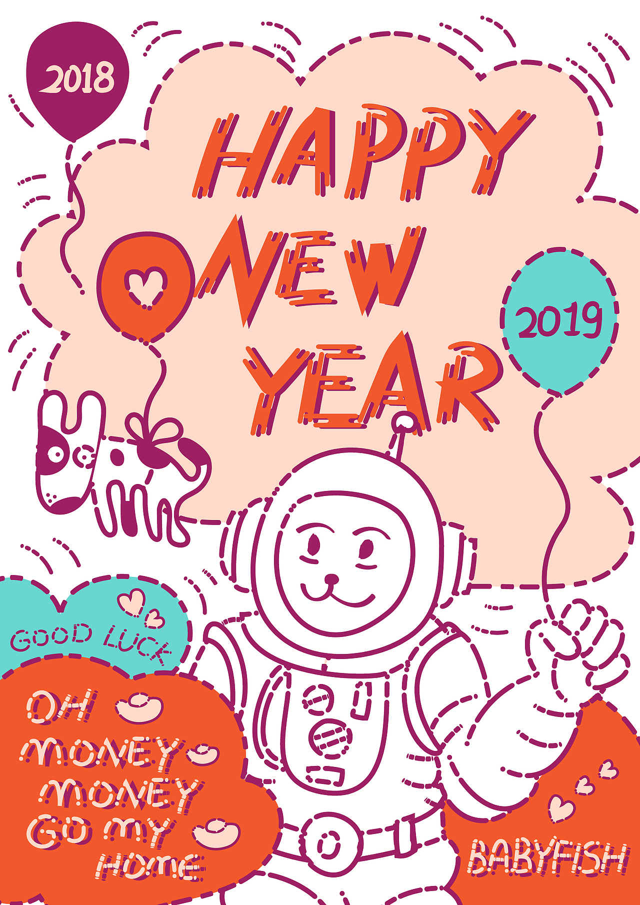 happy new year!（图ZMTQwOTM4MTky） - 创作习作 - 站酷设计师babyfish原创素材 - 站酷ZCOOL