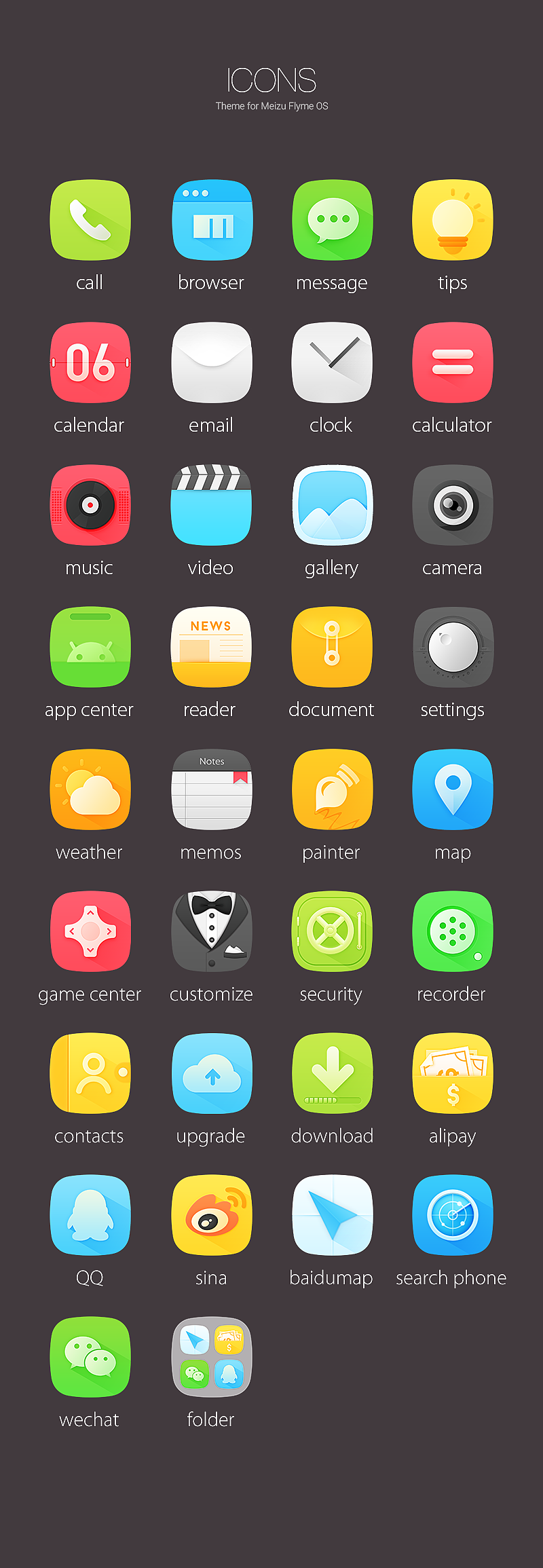 Harmonia Theme for Meizu Flyme OS（图ZMjUyOTY5NDQ=） - 主题/皮肤 - 站酷设计师ponyodora原创素材 - 站酷ZCOOL