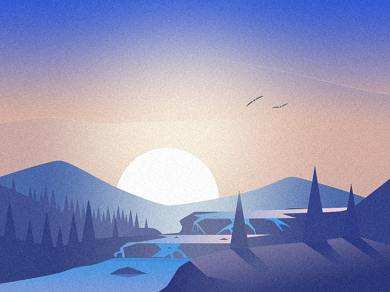 ui渐变插画颗粒感