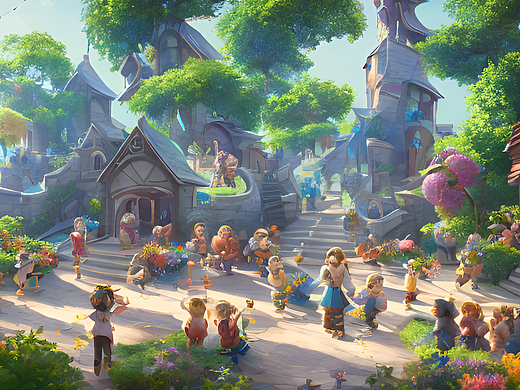 #站酷夢筆#魔幻幼兒園室外（個人主頁-ZNjQwMTQzNjQ=） - AI作品 - 站酷設(shè)計師劍指三秦原創(chuàng)素材 - 站酷ZCOOL