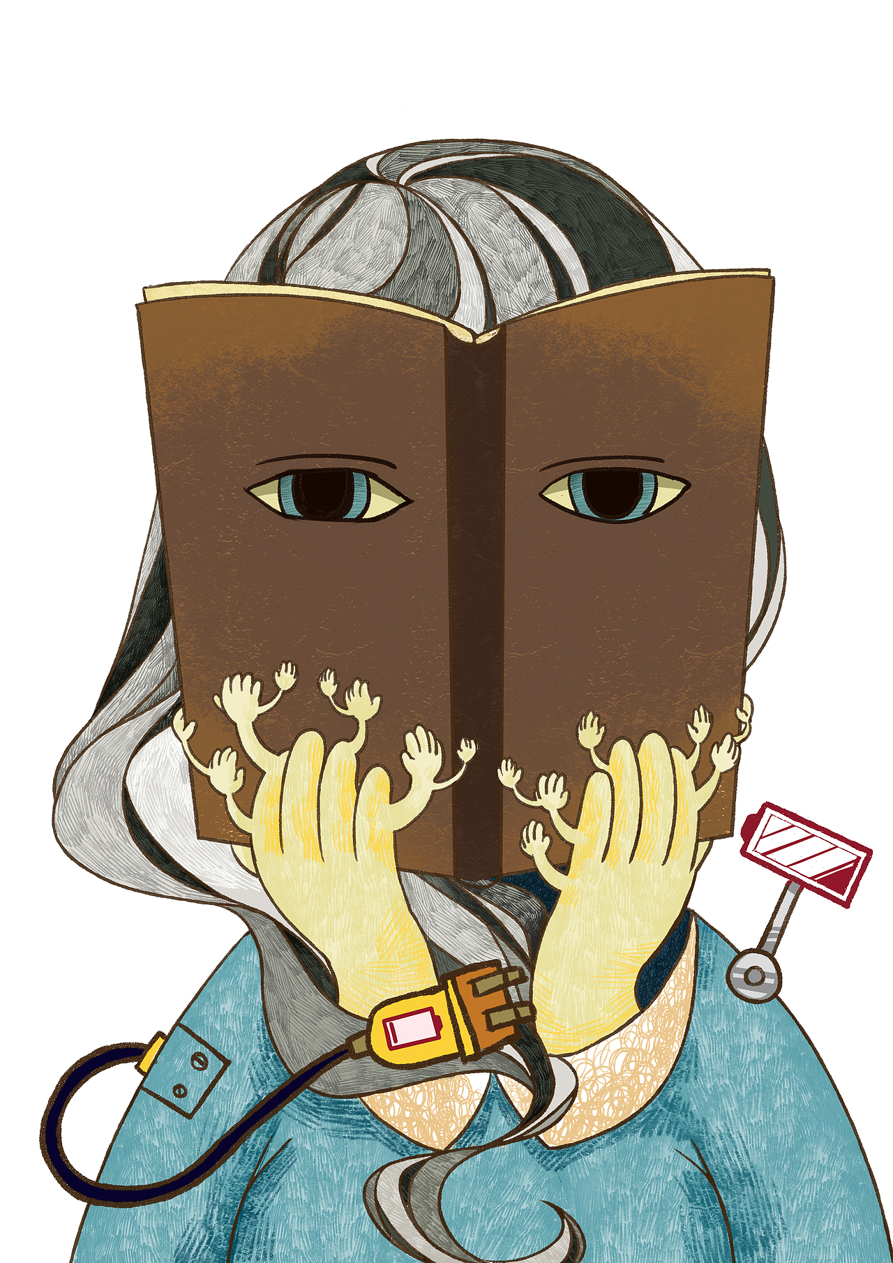 京东-读书众生相-读书节H5原画（图ZMjc1MjM1MzY=） - 商业插画 - 站酷设计师四十二天原创素材 - 站酷ZCOOL
