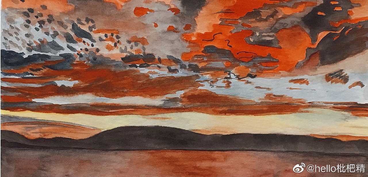 大理洱海橙红紫粉