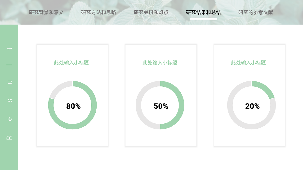 绿色主题毕业答辩模板