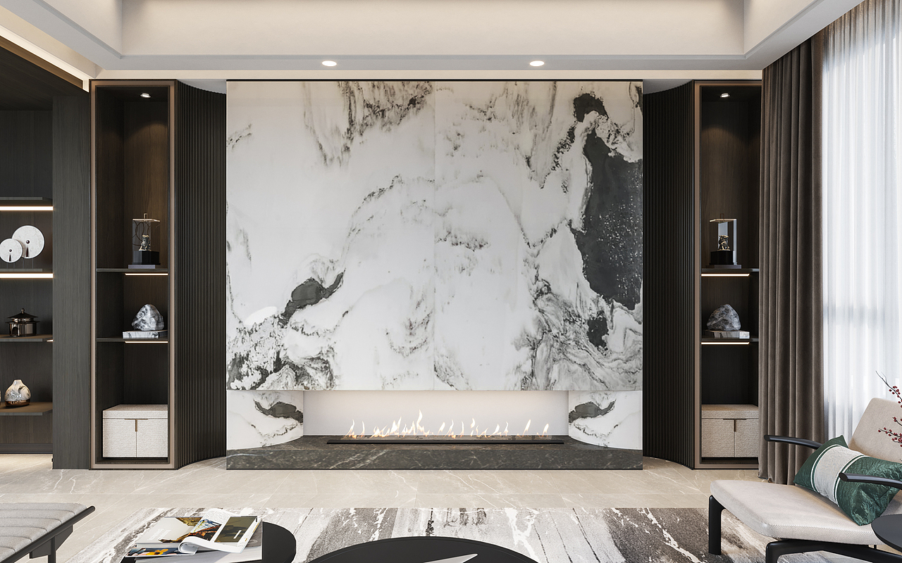 新中式客餐厅 过道楼梯