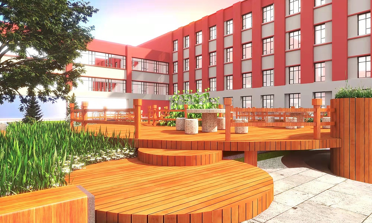 学校景观设计（图ZMjkwMTg0OTAw） - 其他空间 - 站酷设计师奔跑的窝牛原创素材 - 站酷ZCOOL