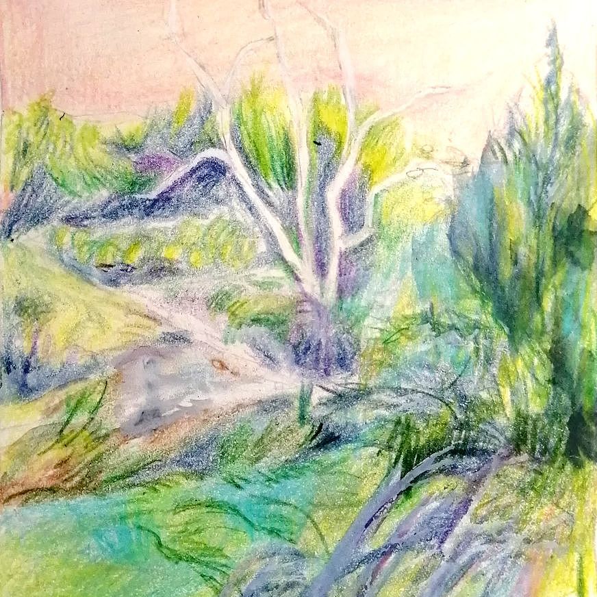 梦幻手绘插画 彩铅 印象派