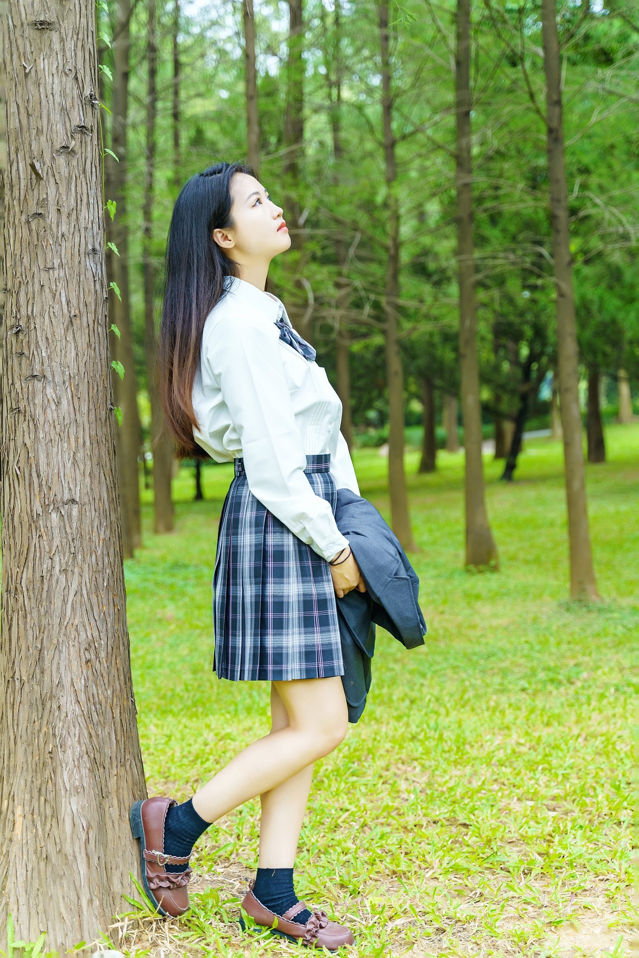 秋天来深圳中心公园拍一组jk少女写真