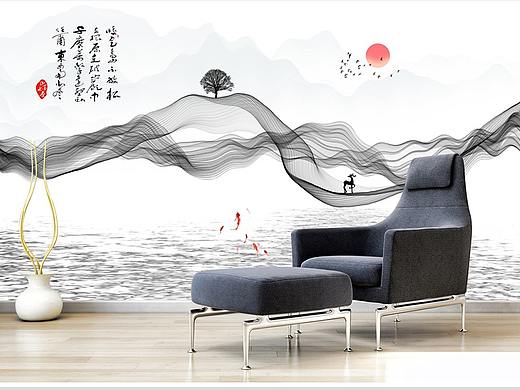 新中式意境山水背景墻（個人主頁-ZMjc5MzkzMzY=） - 商業(yè)插畫 - 站酷設(shè)計師SJ101原創(chuàng)素材 - 站酷ZCOOL
