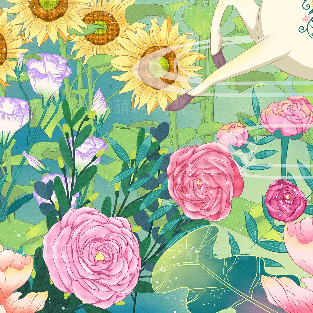 一鹿花海（图ZMTYzMTU2ODc2） - 商业插画 - 站酷设计师萌珂珂酱_kk原创素材 - 站酷ZCOOL