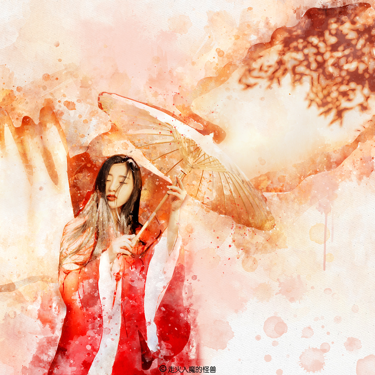 泼墨画霓裳,染泪几人知,裁云缝羽衣,缓待未归郎