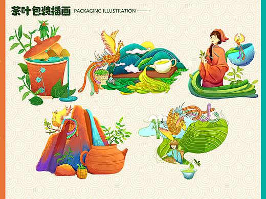 茶叶包装插画