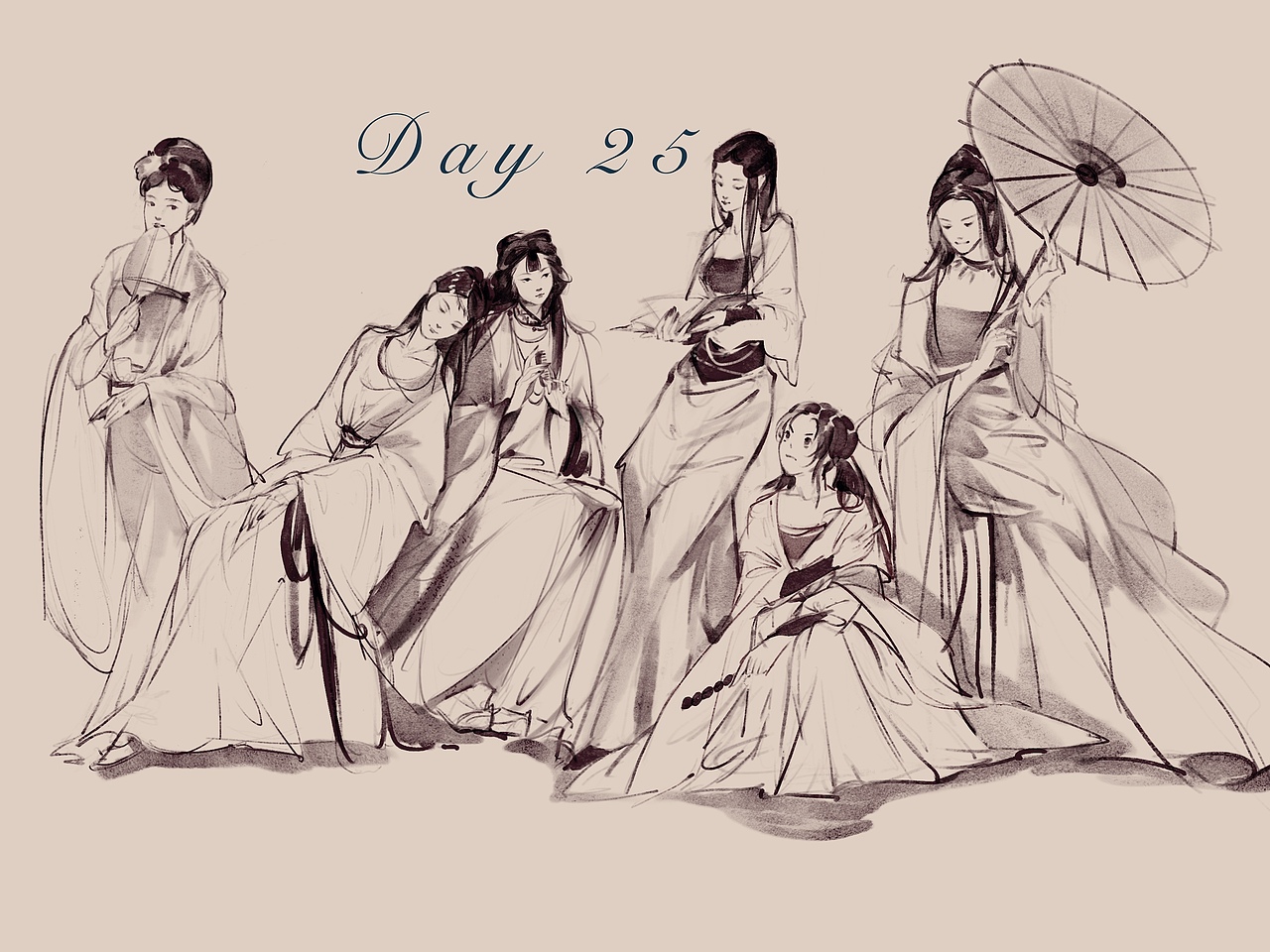 day25@速寫(xiě)班長(zhǎng) 一個(gè)不咋開(kāi)心的大合照（圖ZMjk0Mzg5Mzcy） - 繪畫(huà) - 站酷設(shè)計(jì)師吃掉月亮也會(huì)死亡原創(chuàng)素材 - 站酷ZCOOL