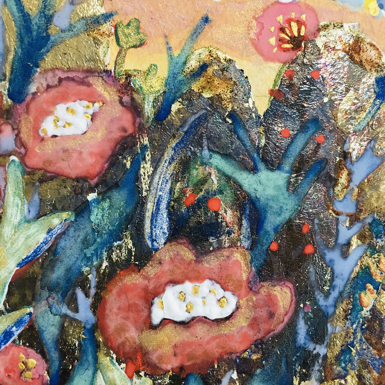 岩彩《乱花渐欲迷人眼》（图ZMzA0NjM4Mjgw） - 艺术插画 - 站酷设计师亦芦花原创素材 - 站酷ZCOOL