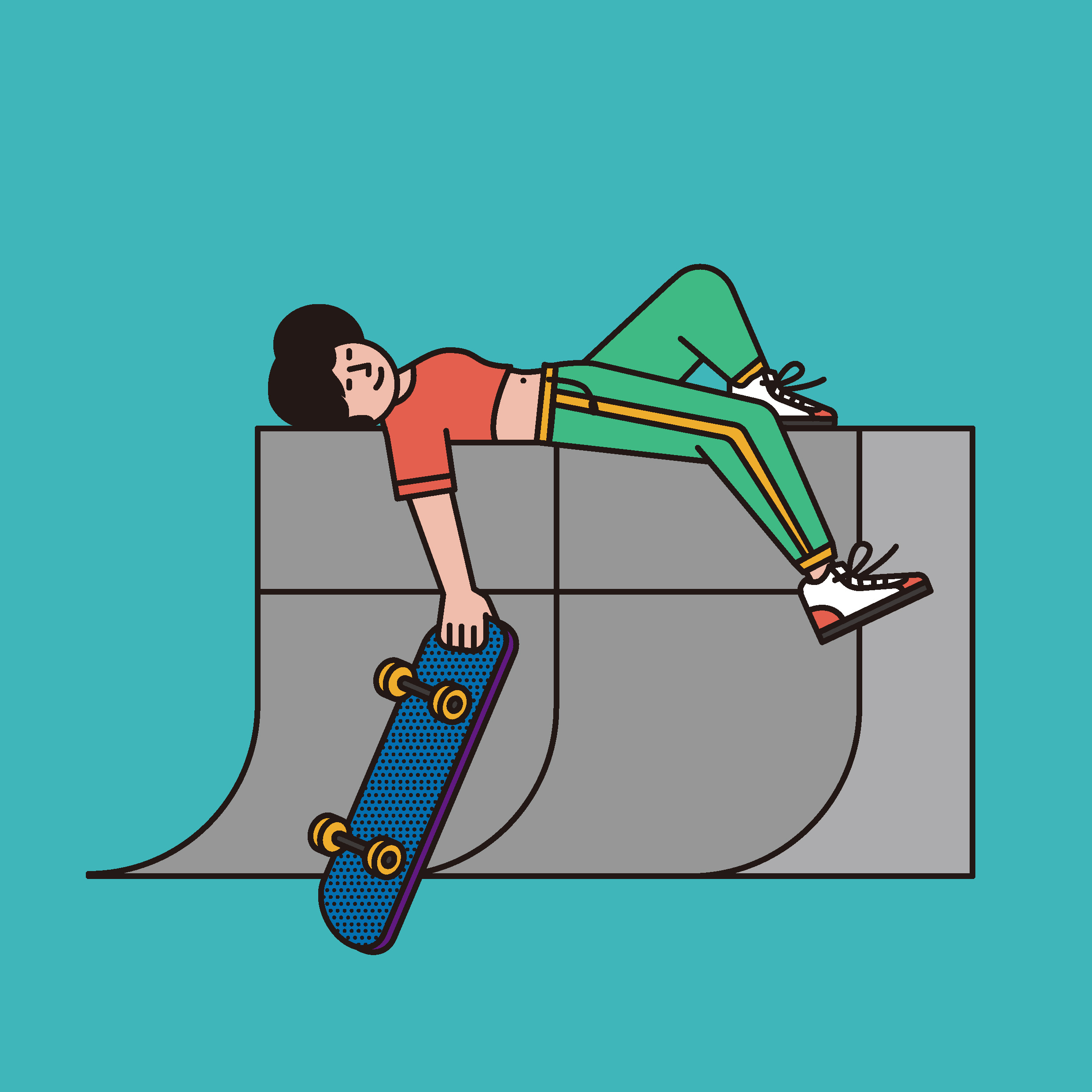 原创插画-滑板系列