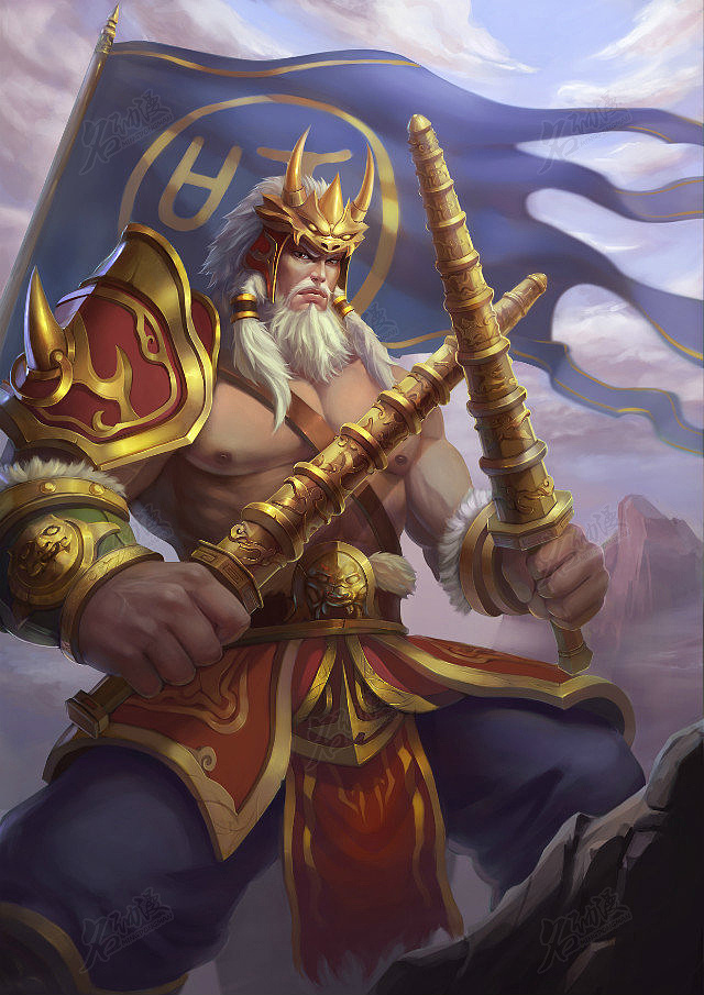 手持双鞭的武将