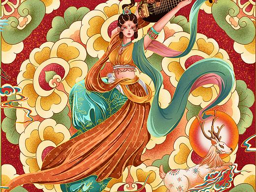 敦煌飞天（个人主页-ZNTE0ODQxMjQ=） - 创作习作 - 站酷设计师Saner河山原创素材 - 站酷ZCOOL