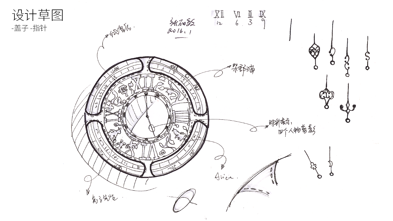 毕业作品-爱丽丝梦游仙境主题怀表