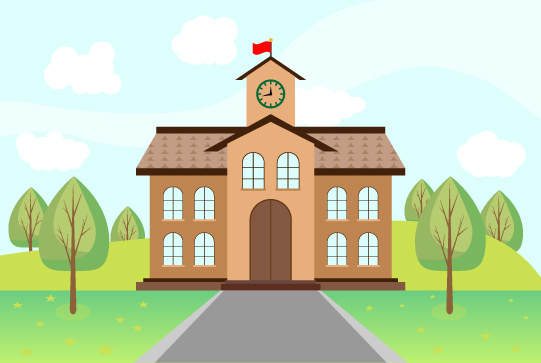 美丽校园插画