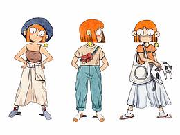 素材 女穿搭，可爱。