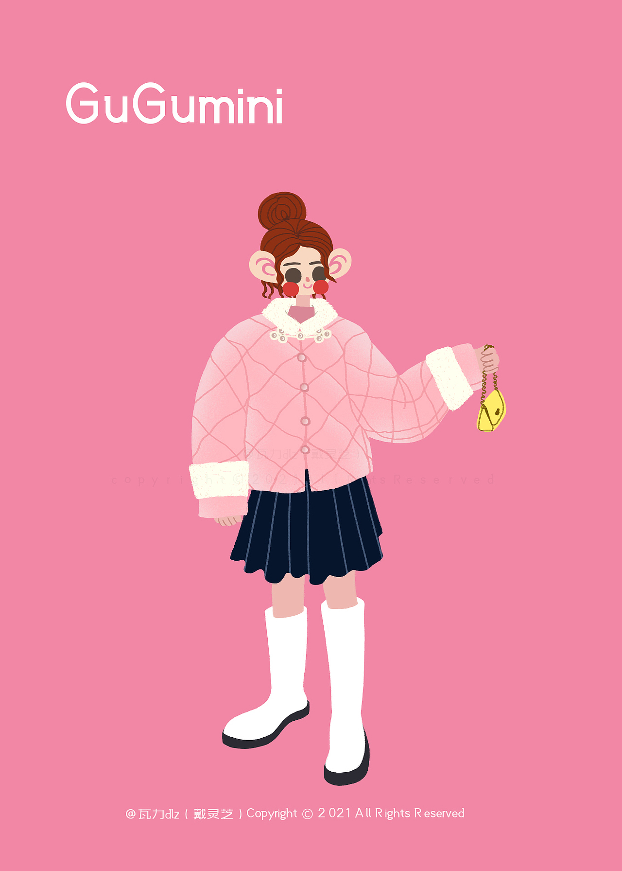 帮朋友画的一组童装卡通插画扁平风的