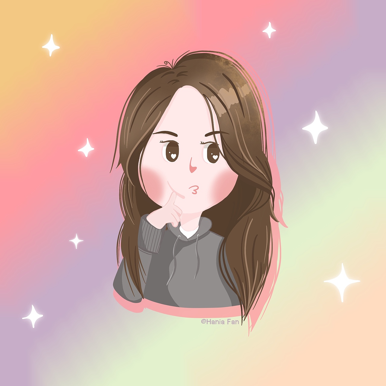 可爱萌手绘人物头像