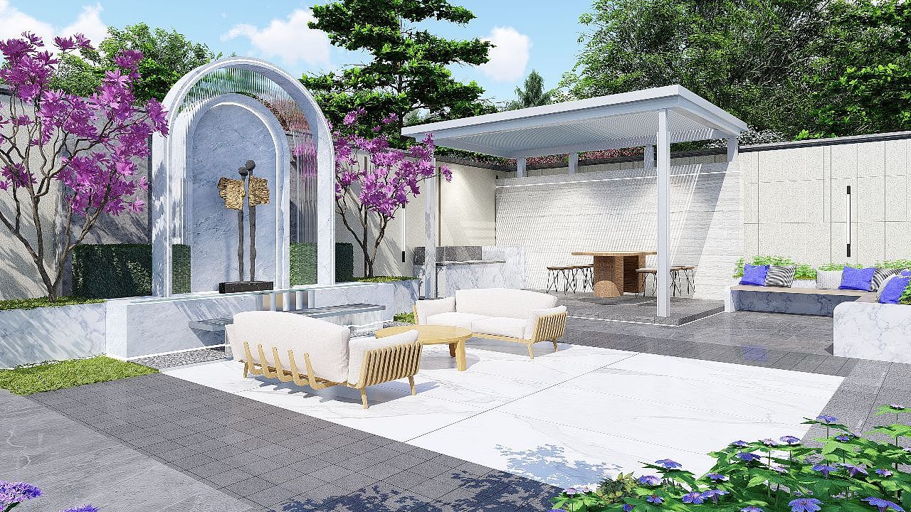 现代风城市别墅庭院景观设计（图ZMzIyNTIwMTky） - 景观设计 - 站酷设计师温澜潮生_ewan原创素材 - 站酷ZCOOL