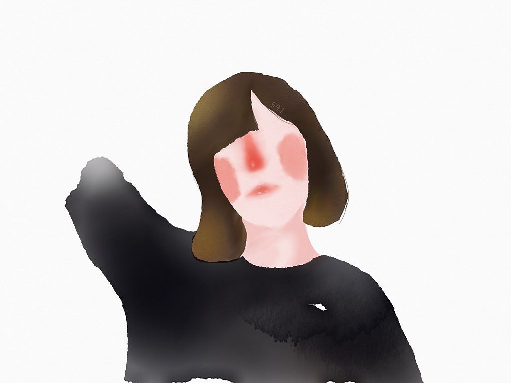 一组没有五官的头像