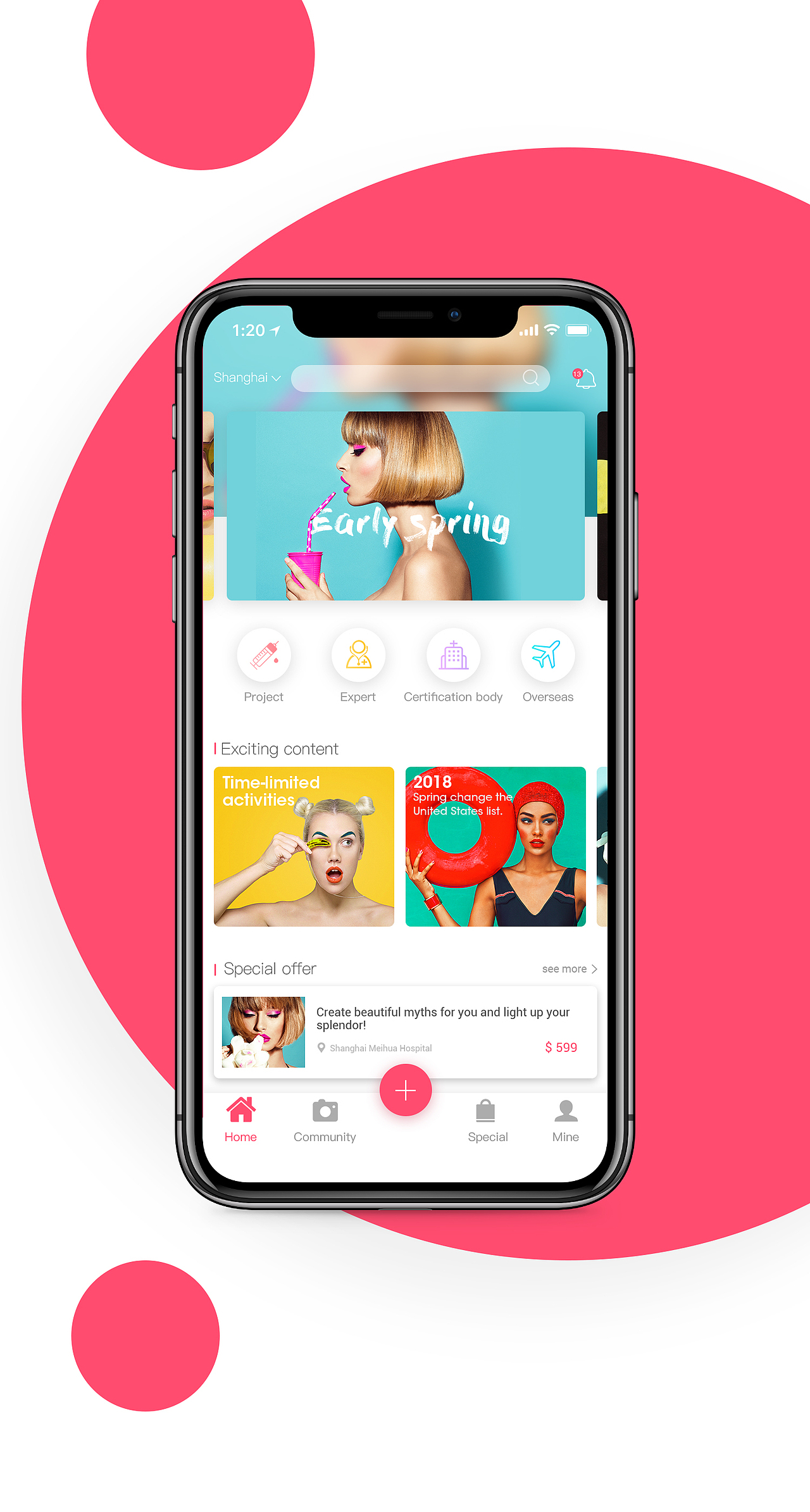 女性美容APP首页练习~（图ZMTA5MzYxNDQ4） - APP界面 - 站酷设计师Elalta原创素材 - 站酷ZCOOL