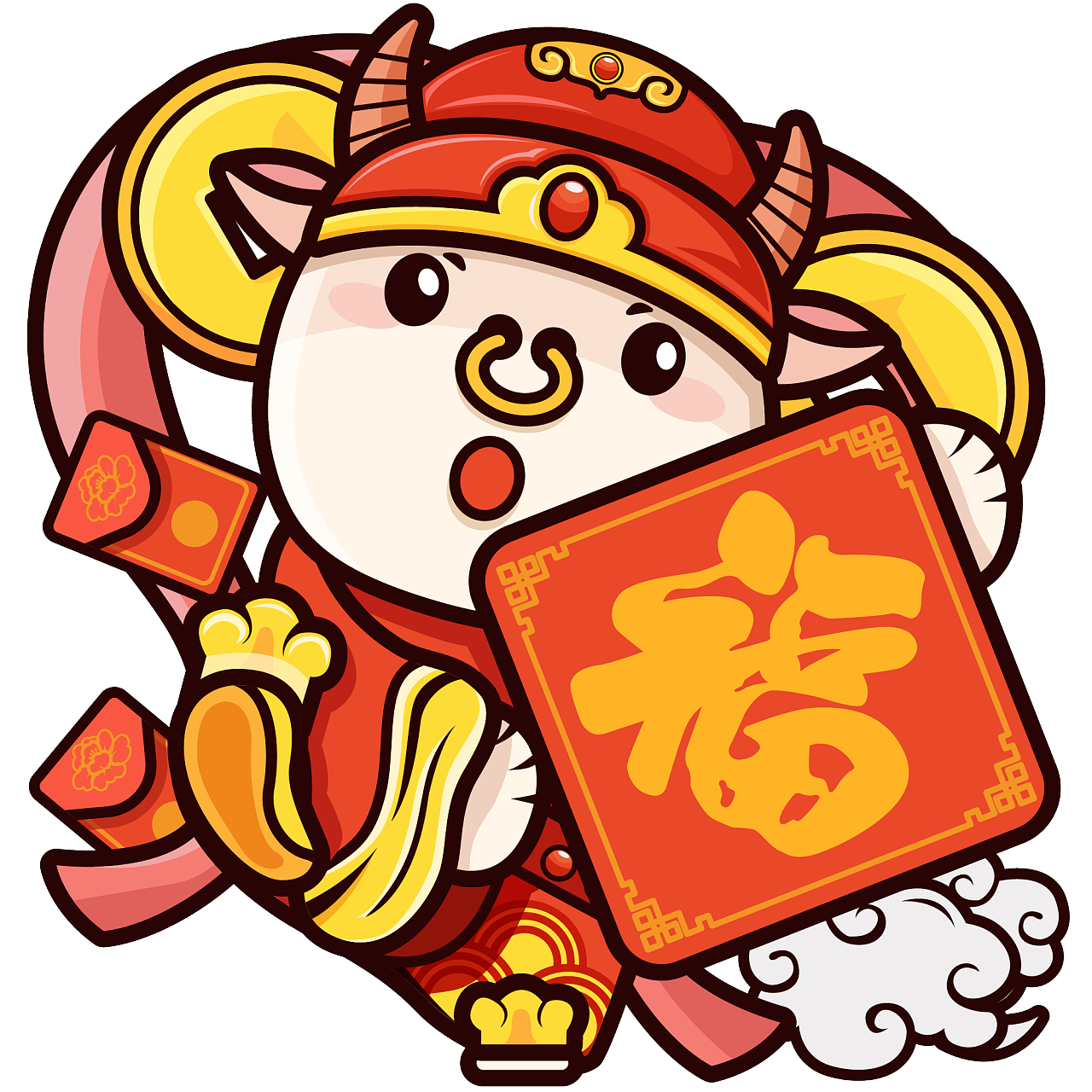 牛年新春-犇犇牛送福