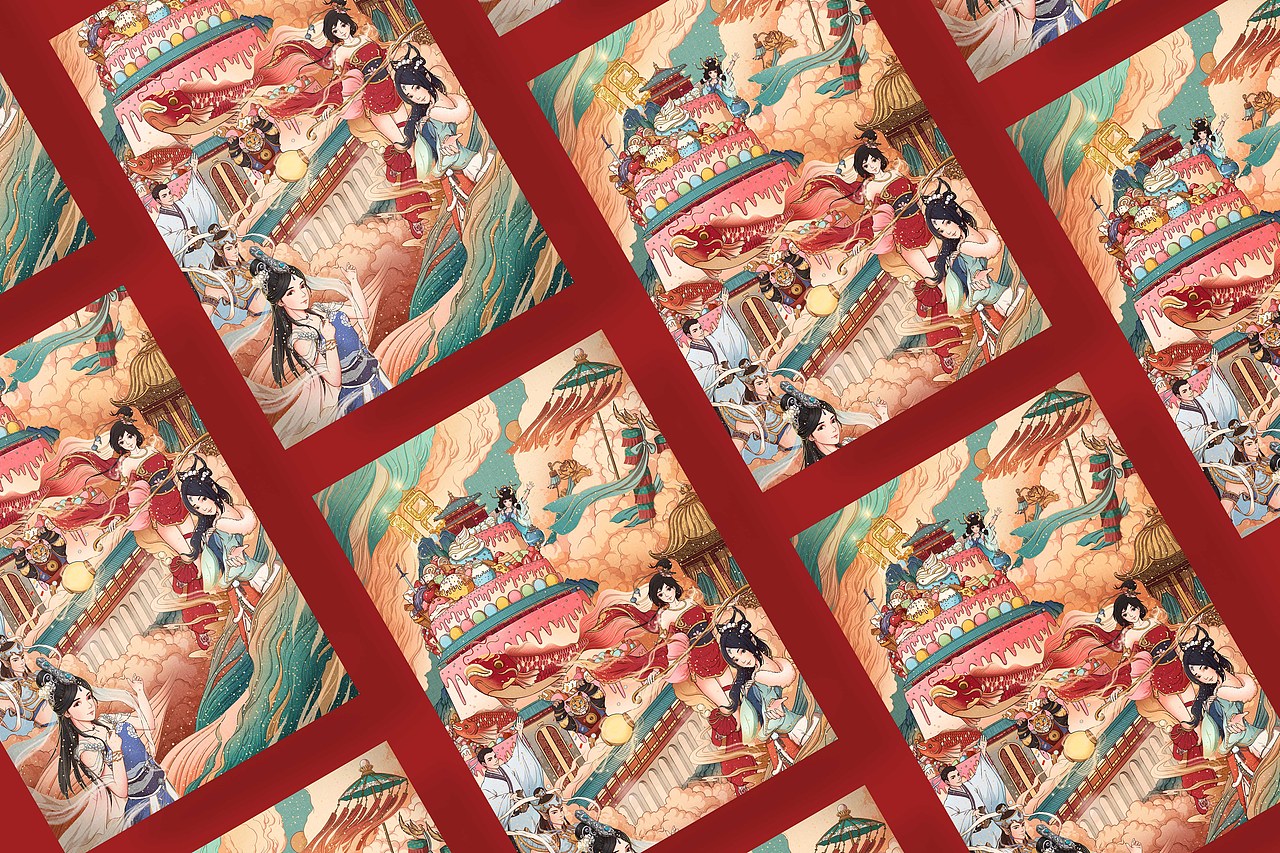 网易游戏月饼礼盒插画+大话西游十八周年海报设计