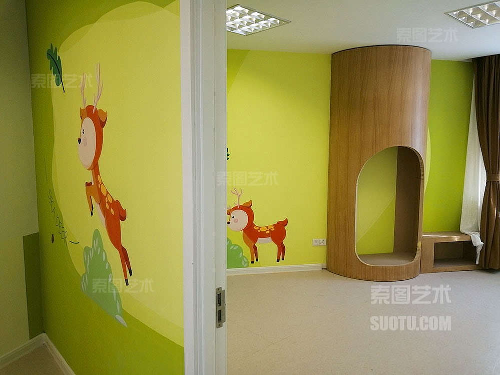 青岛墙体彩绘-学校教育-卡通色块主题（图ZMjY0MDM5NDU2） - 绘画 - 站酷设计师索图雕塑原创素材 - 站酷ZCOOL