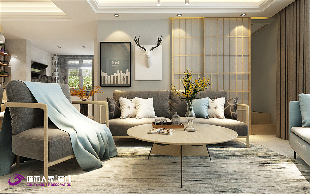 巴黎花园-巴黎花园120平现代简约装修效果图