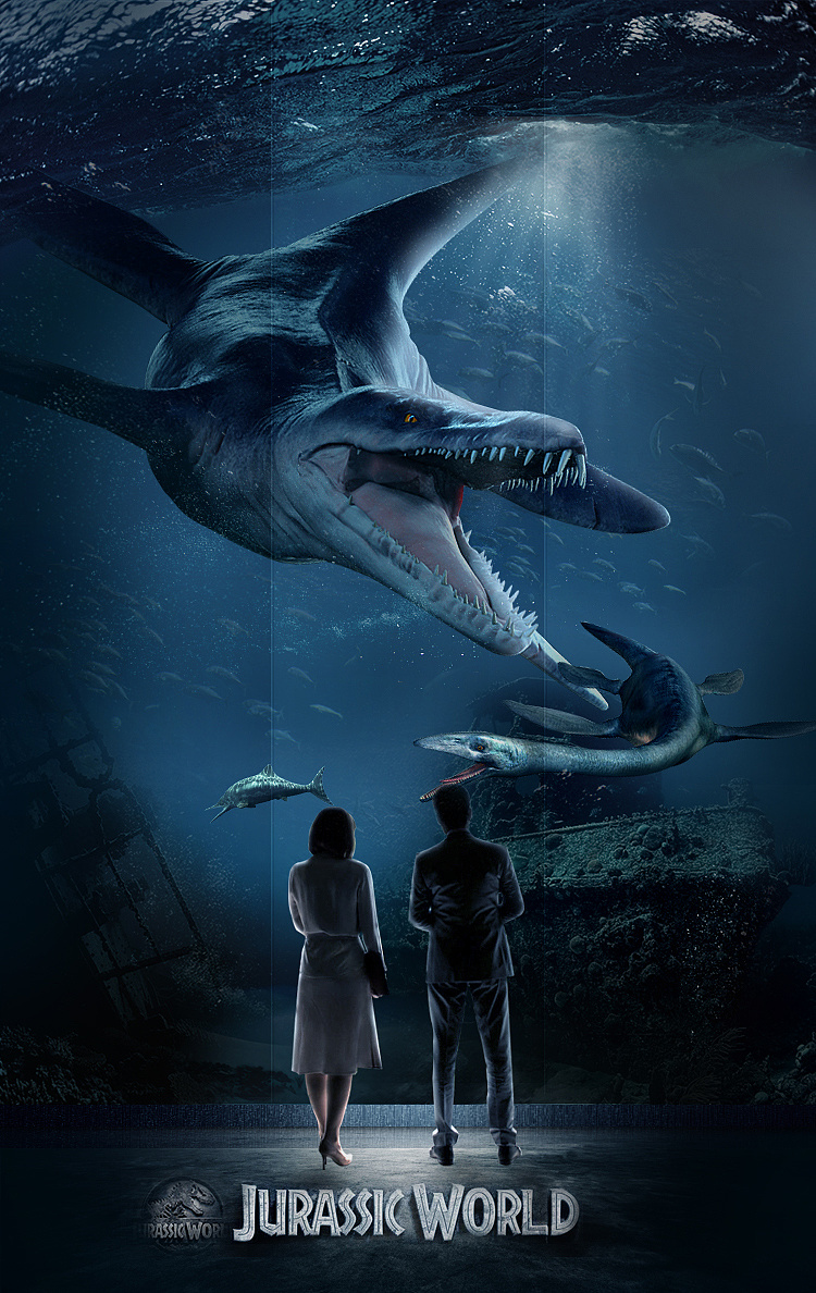 临摹桌松侏罗纪世界合成海报