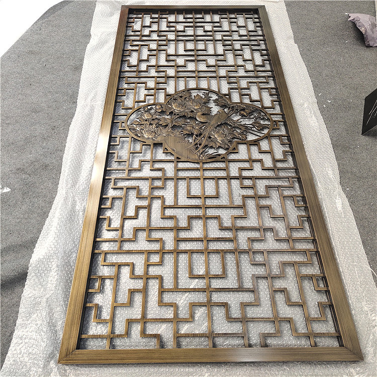 众钰青古铜铝板雕刻屏风装饰高端隔断当今现代流行趋势