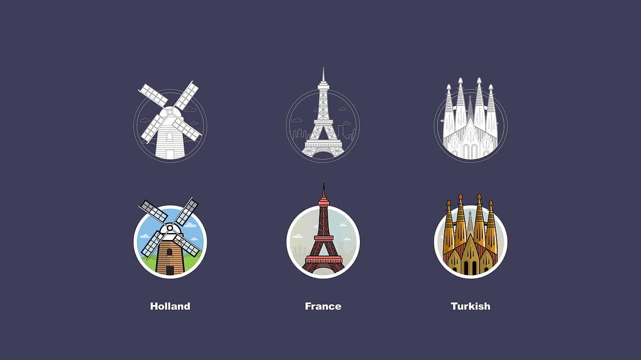 世界建筑-插画（图ZMTM2MTQ1MTU2） - 创作习作 - 站酷设计师Terrencelin原创素材 - 站酷ZCOOL