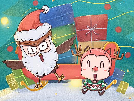 小E 圣诞节 节日海报