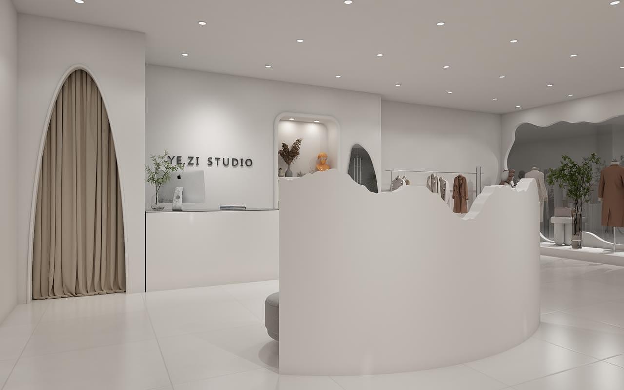 YEZI女装店设计（图ZMzM1NTM4Njcy） - 商业空间设计 - 站酷设计师境域空间设计原创素材 - 站酷ZCOOL