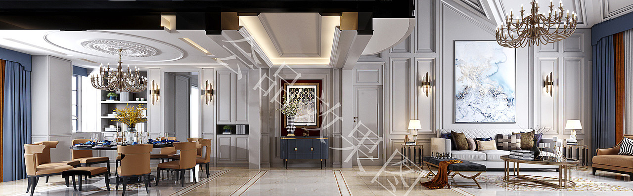 美式空间表现（图ZMjA0MzcyNjcy） - 家装设计 - 站酷设计师会品效果图圆圆原创素材 - 站酷ZCOOL