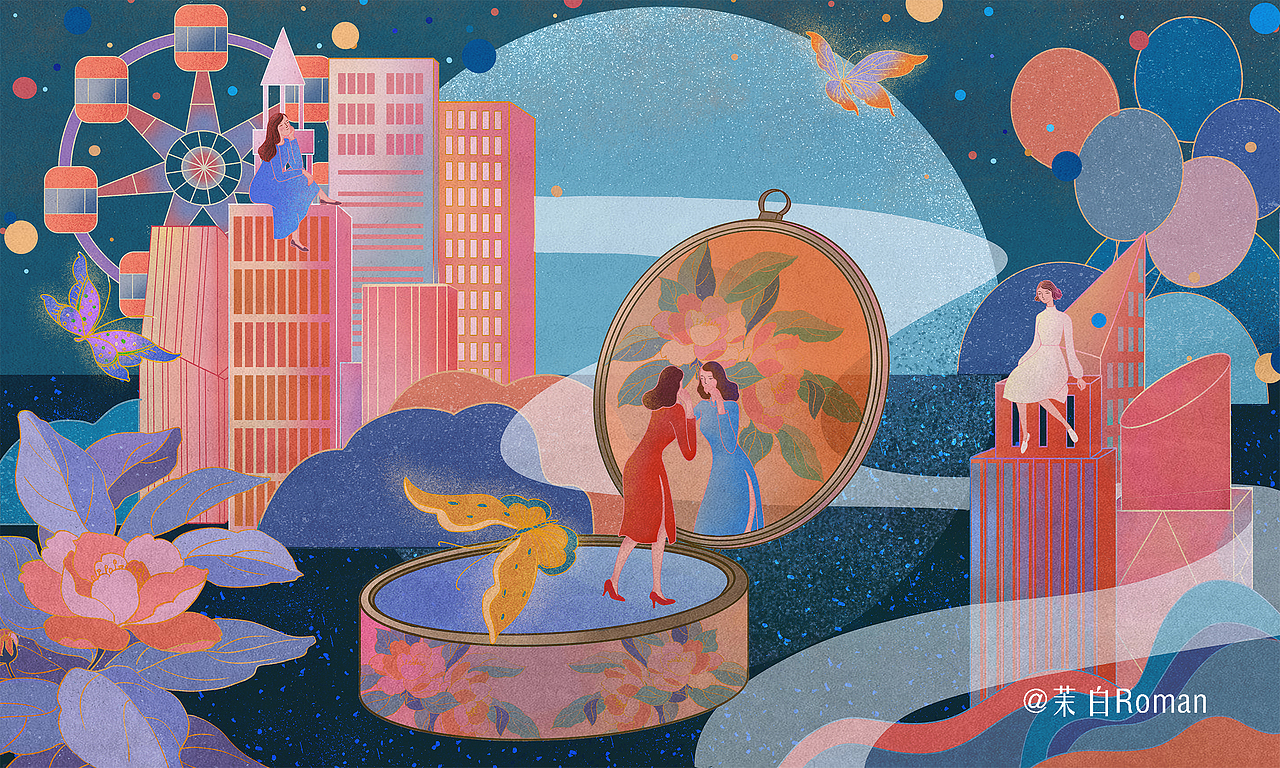 中秋商业插画（图ZMjI2NzU4OTA0） - 商业插画 - 站酷设计师茉白roman原创素材 - 站酷ZCOOL