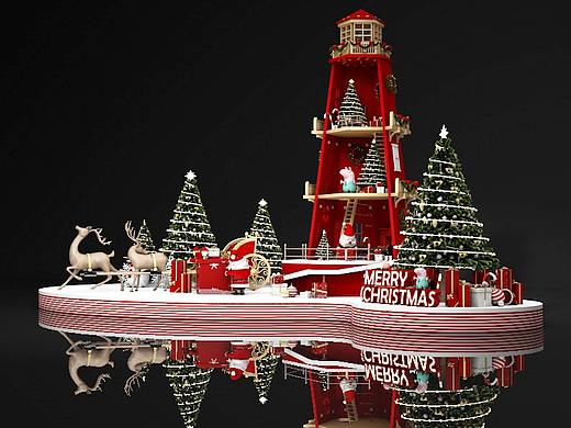 圣诞宝塔卡车美陈