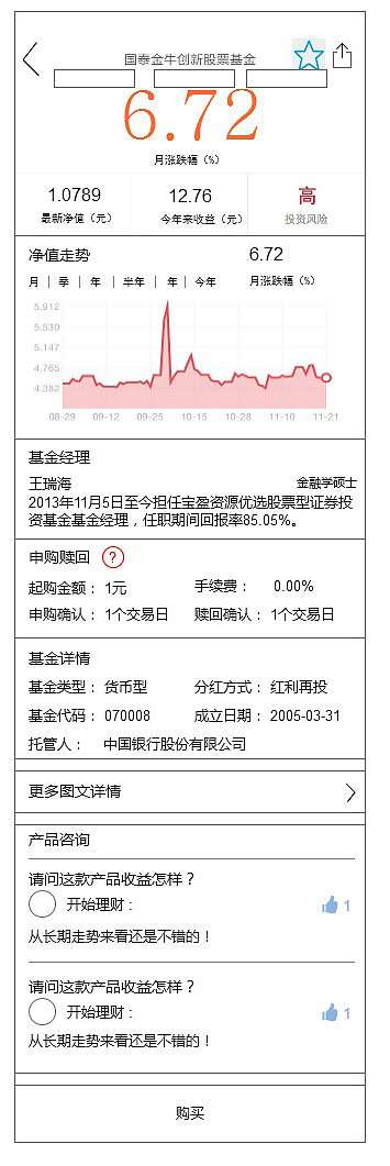 基金详情页（图ZNTI3ODA4ODg=） - APP界面 - 站酷设计师呦大白兔原创素材 - 站酷ZCOOL