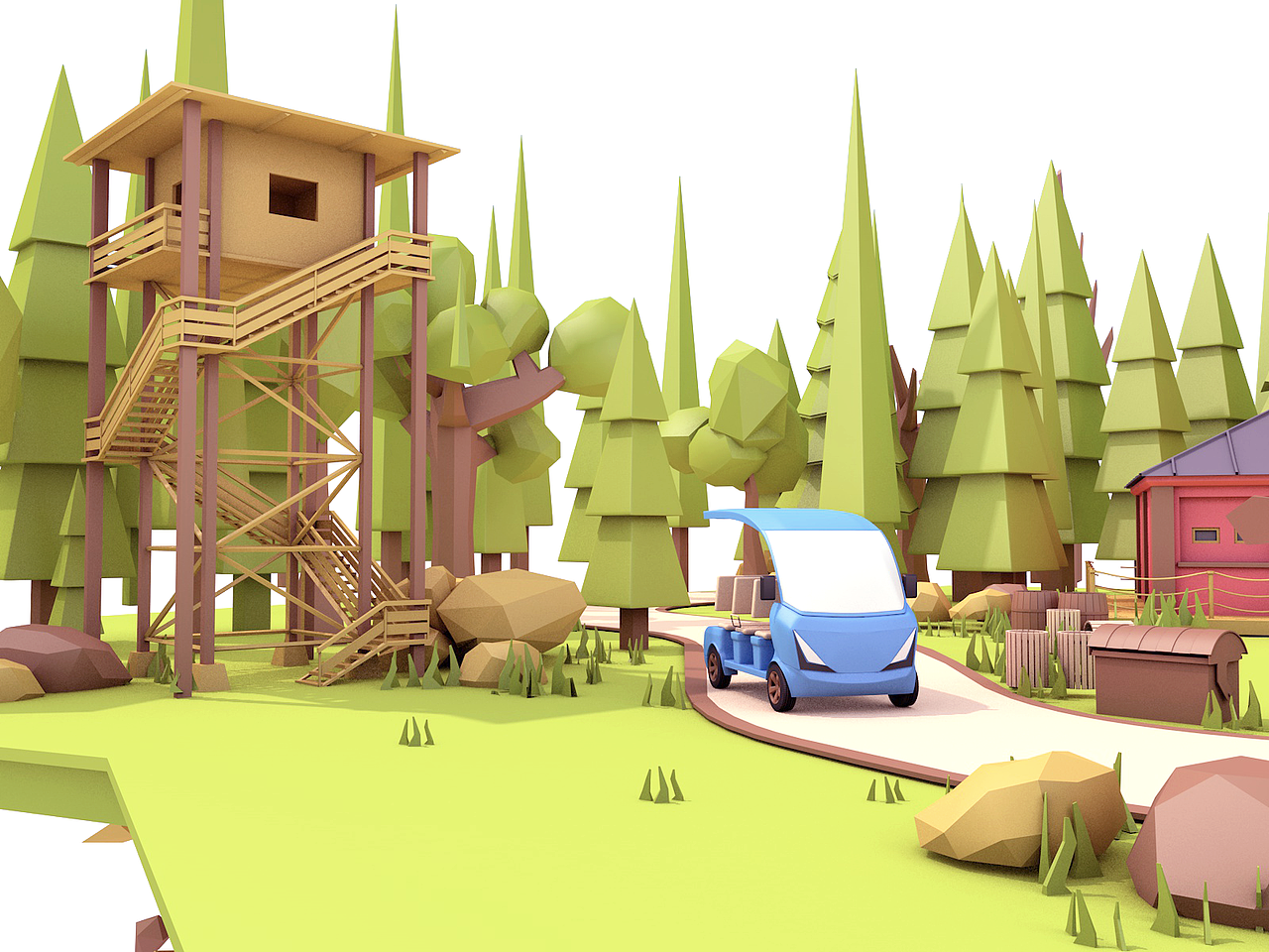 小森林（图ZMTE3NDQ4MzI0） - 场景 - 站酷设计师熊熊小居士原创素材 - 站酷ZCOOL