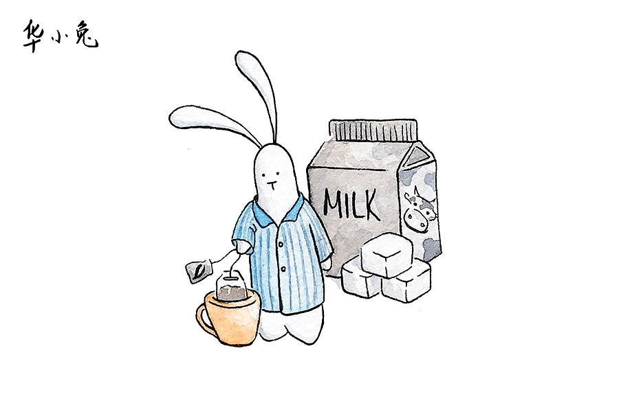 华小兔的早安和晚安（图ZOTcyNjMxMjg=） - 艺术插画 - 站酷设计师华小兔原创素材 - 站酷ZCOOL